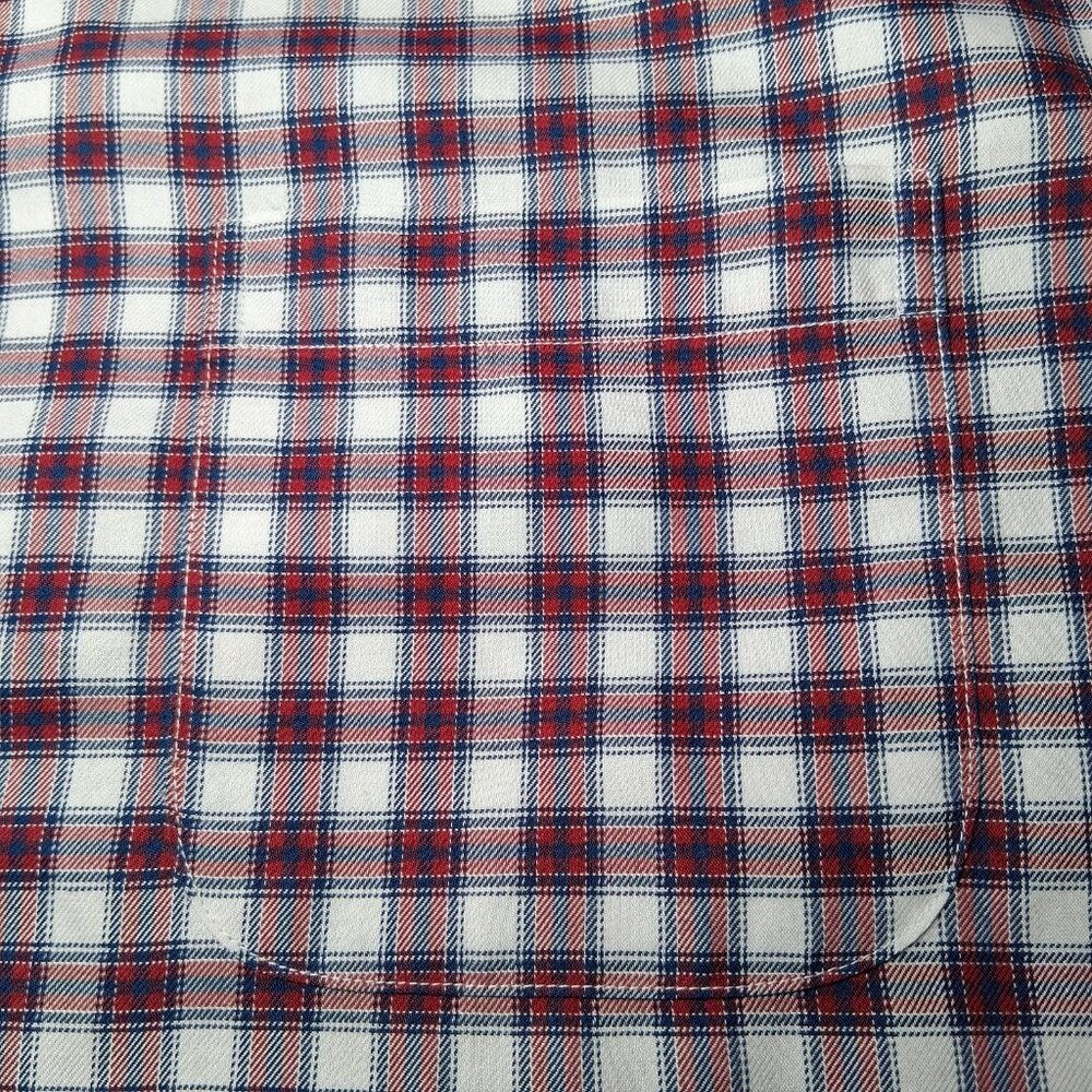 Brooks Brothers Shirt Men Meidum Regent Fit White Red Blue Plaid Button Down - Picture 13 of 14